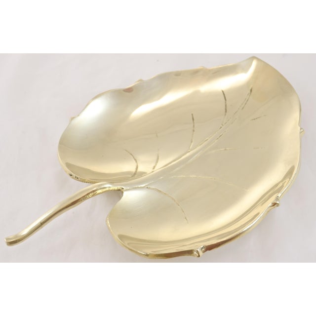 Large Brass Leaf Tray For Sale - Image 4 of 6
