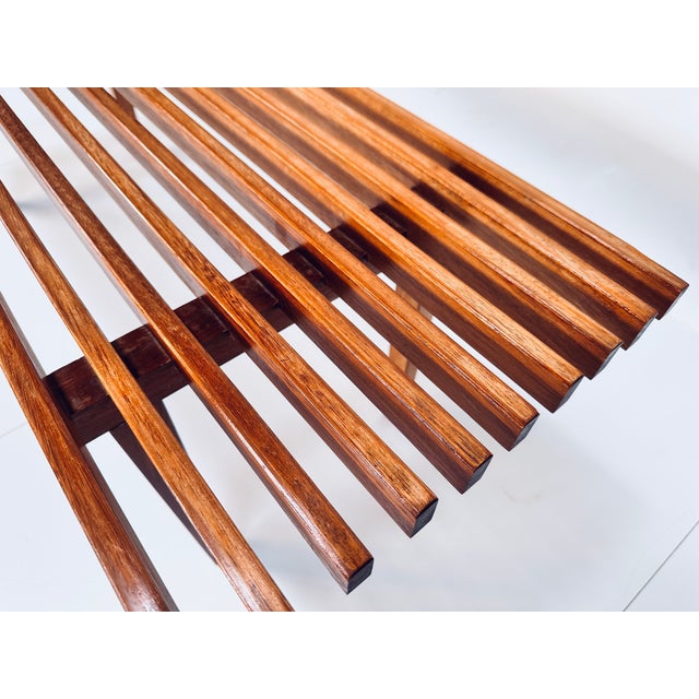 Flower Bench or Side Table with Wooden Slats in Walnut, Germany, 1960s For Sale - Image 14 of 16