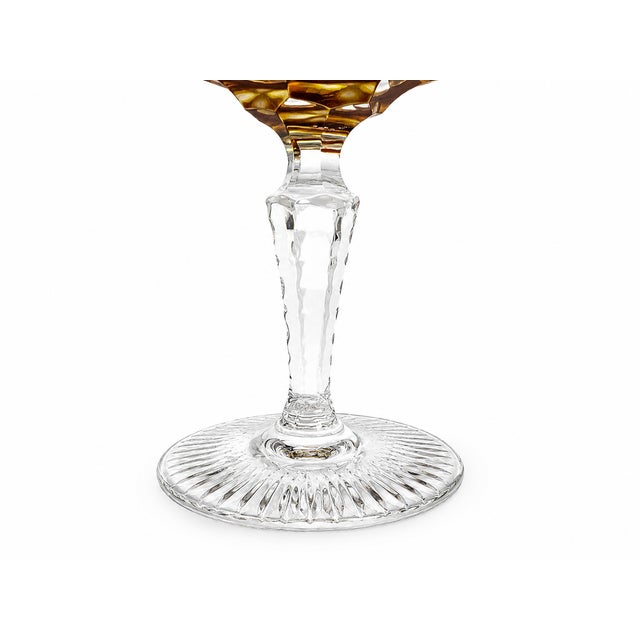 Vintage Cut Amber Crystal Dinner Service by Nachtmann, Germany, 1960s, Set of 24 For Sale - Image 9 of 13