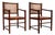 Pair of Armchairs in Hardwood & Caning 1960s For Sale