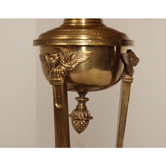 Empire Style Vintage Brass Table Lamp For Sale - Image 12 of 12