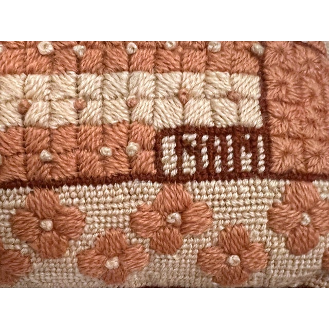 Mid-Century Modern Vintage Geometric Needlepoint Pillow For Sale - Image 3 of 11
