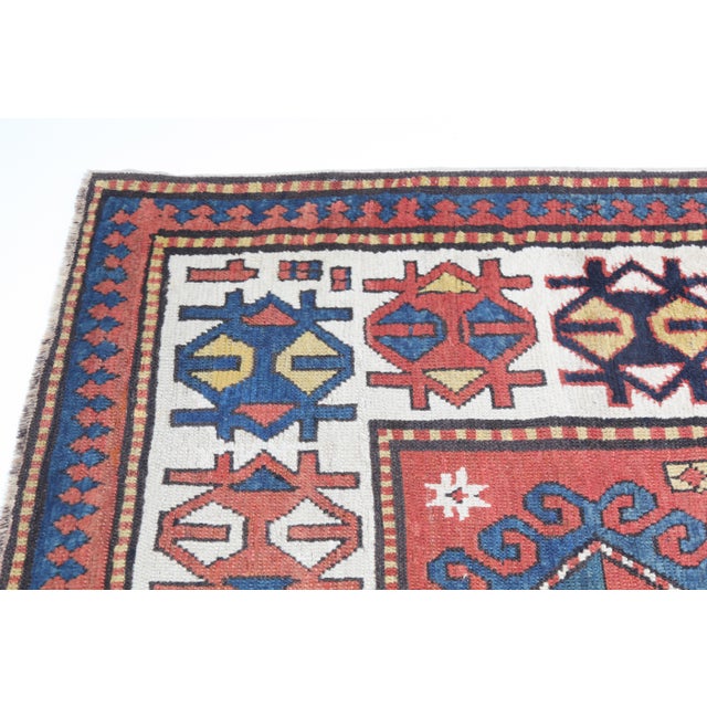 Antique Caucasian Sahsavan-Kazak Long Carpet-8' 1'' X 3' 2'' For Sale - Image 15 of 16