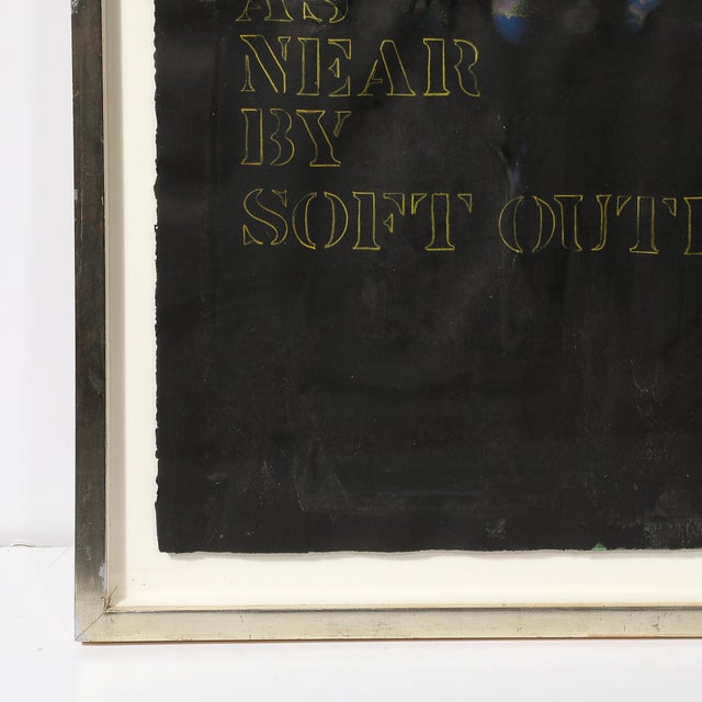 Mid-Century Abstract Mixed Media Text Art Piece on Paper For Sale In New York - Image 6 of 11