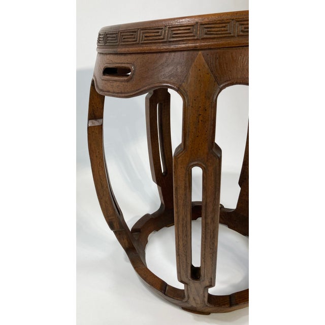 Vintage Asian Carved Wood Garden Stool For Sale - Image 9 of 11