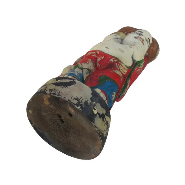 Camphor Wood Standing Happy Buddha Statue For Sale In San Francisco - Image 6 of 6