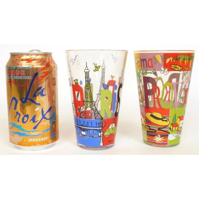 This Set of 2 Cerve Provence Paris France Decorated Drinking Glasses Made in Italy is in Like New condition. Gently...