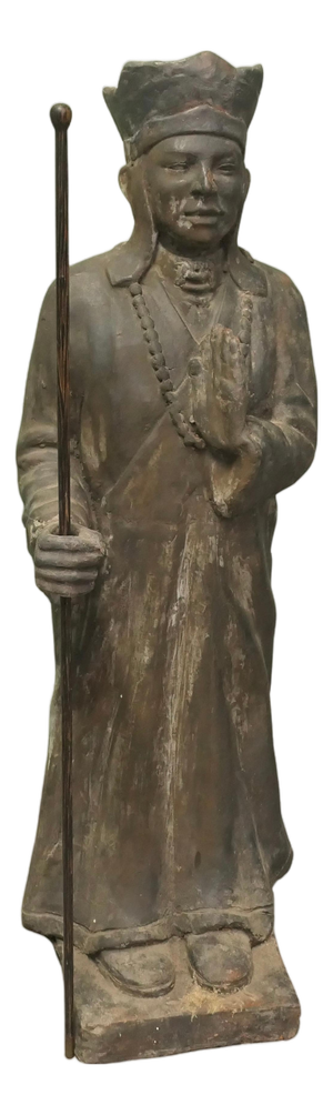 Cambodian Priest Statue in Terrecotta