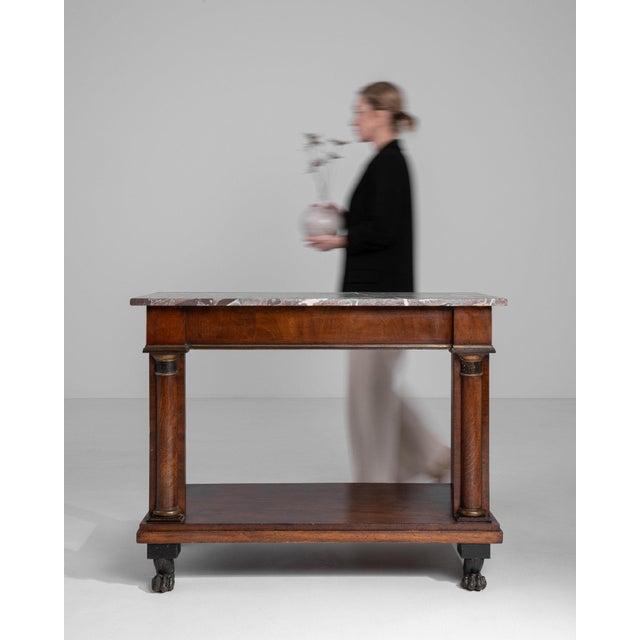 Wood 19th Century France Empire Brown Wood Console Table For Sale - Image 7 of 11