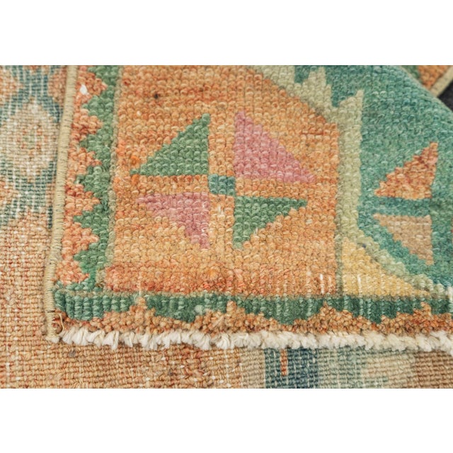 Turkish Mini Rug Oriental Hand Knotted Vintage Rug 1'5" x 2'11" #21245 For Sale In Houston - Image 6 of 8