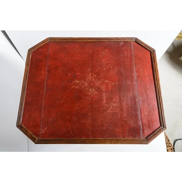 French Louis XV Game Table, Red Leather Top 18th Century For Sale - Image 3 of 11