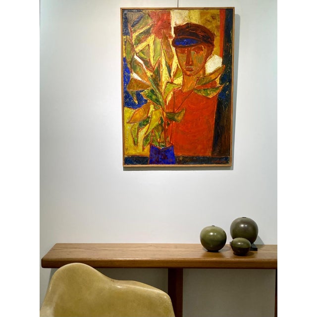 Nicolas Carréga, Sailor in the Foliage, 1955, Oil on Canvas For Sale - Image 4 of 5