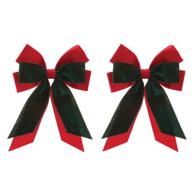 Kenneth Ludwig Chicago Double Bow Ornament (Set of 2) For Sale - Image 4 of 4