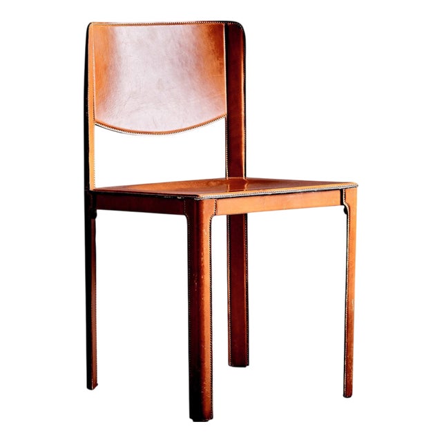 Leather Chair by Tito Agnoli for Matteo Grassi, 1980s For Sale