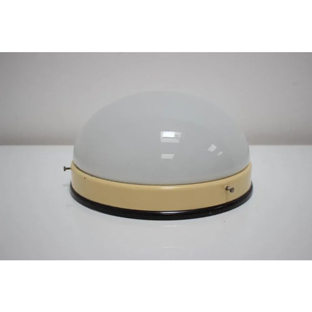 Glass Mid-Century Glass Ceiling Lamp, Flush Mount or Wall Lamp, 1960s For Sale - Image 7 of 8