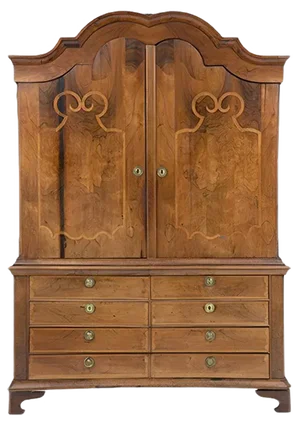 Large Antique German Rococo Style Walnut Shelf