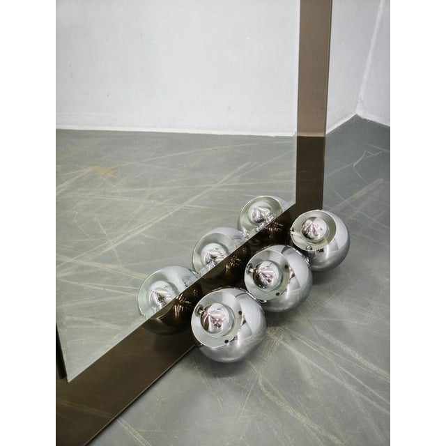 Space Age Italian Mirror with Six Chrome Eyeball Lights, 1970s For Sale - Image 9 of 12