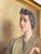 Vintage M Meier Original Oil Portrait Woman Canvas Signed Ornate Frame For Sale - Image 4 of 8