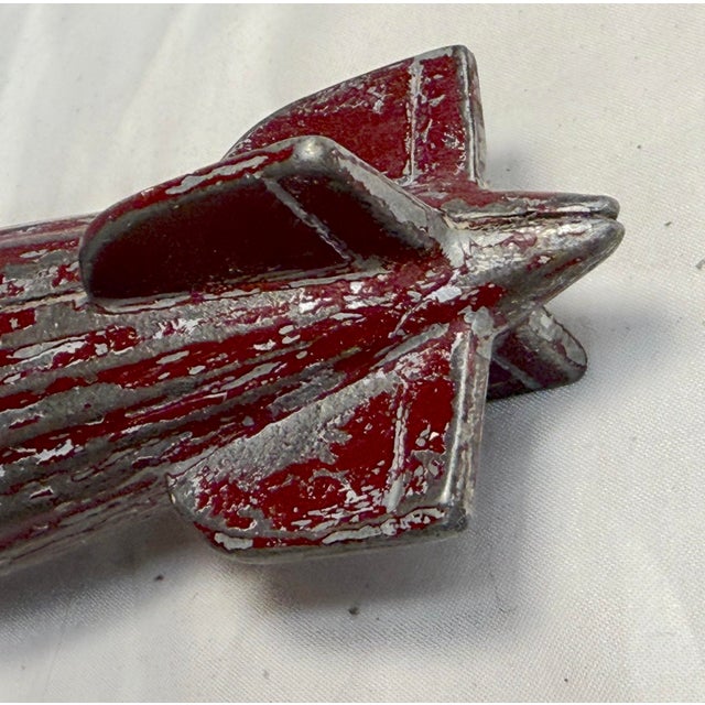 Metal Antique 1920's Original Ac Williams Red Graf Zeppelin Cast Iron Coin Still Bank For Sale - Image 7 of 12