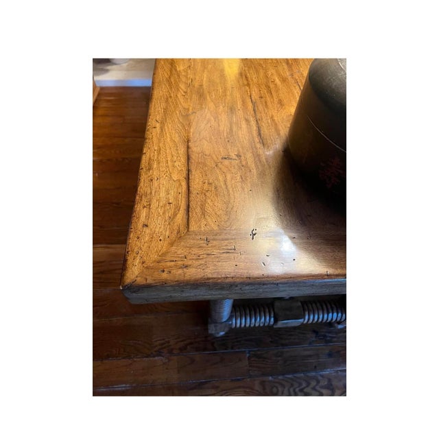 1990s Dark Walnut Finish Console Table by Bausman For Sale - Image 4 of 6