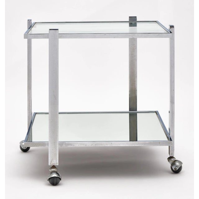 French Chrome and Glass Side Table For Sale In Austin - Image 6 of 10