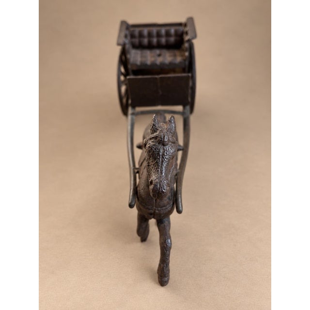Rustic Antique Cast Iron Horse and Cart Pull Toy (Circa 1900–1920) For Sale - Image 3 of 6