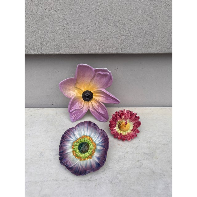 Raspberry Red French Majolica Red Daisy Card Holder Delphin Massier, Circa 1890 For Sale - Image 8 of 8