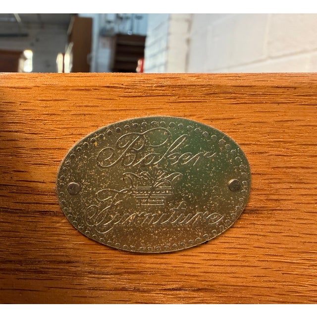 Late 20th Century French Empire Style Cherry and Burled Wood Nightstand by Baker Furniture For Sale - Image 12 of 15