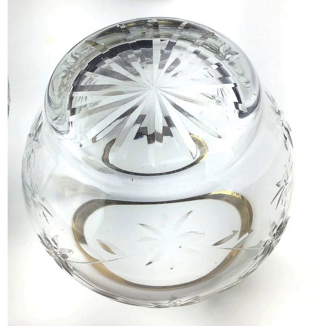 Vintage Park Avenue 1960s Crystal & Gold Votive Holders - a Pair For Sale - Image 12 of 13