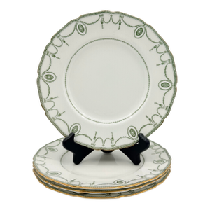 Antique Royal Doulton Countess Green & Gold Luncheon Plates, Set of 4