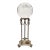 Large Crystal Glass Ball on Empire Style Silver Plate Tripod Stand For Sale