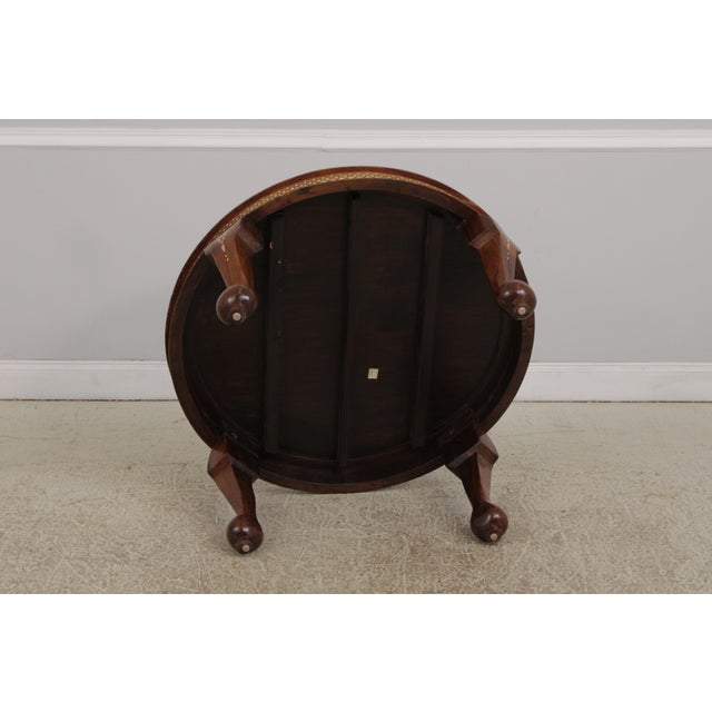 Vintage Anglo Indian Round Inlaid Coffee Table W. 4 Stools For Sale - Image 9 of 18