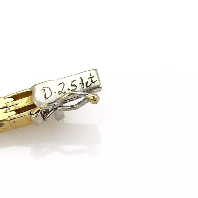 Bypass Diamond 18k Two Tone Gold Link Bracelet For Sale In Miami - Image 6 of 6