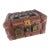 Antique Tramp Art Box Chip Carved Original Paint Folk Art Jewelry Box C1919 For Sale