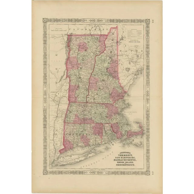 Civil War Era Map of Vermont, New Hampshire and Southern New England, 1864 For Sale - Image 9 of 10