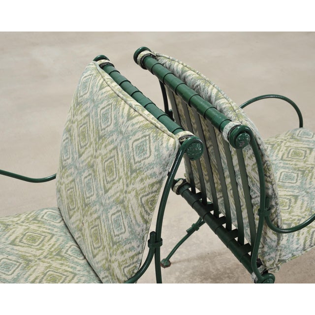 Set of Four o.w. Lee Wrought Iron Garden Patio Dining Armchairs For Sale - Image 14 of 18
