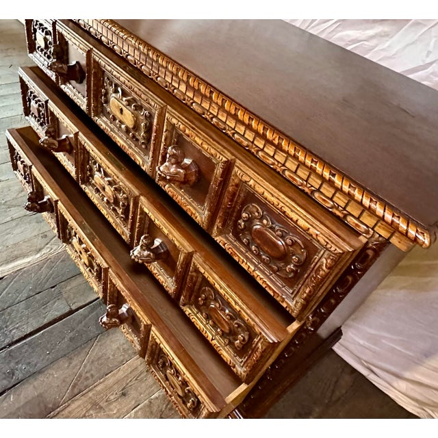 Late 19th Century Carved Continental European Chest or Console in the Alpine Tradition With Figural Fronts For Sale - Image 12 of 12