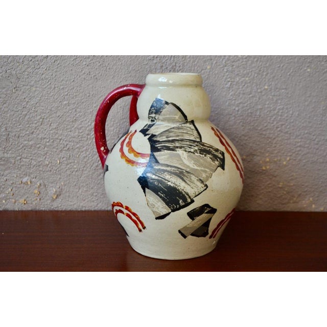 Large Art Deco Vase with Double Handles from Betzy Augeron, France, 1930s For Sale - Image 4 of 18