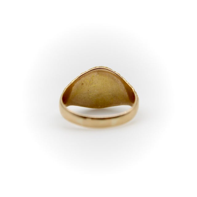 Late 19th Century 14k Gold Victorian Signet Ring With Arm Holding Sword Intaglio, Size 7 For Sale In Los Angeles - Image 6 of 11