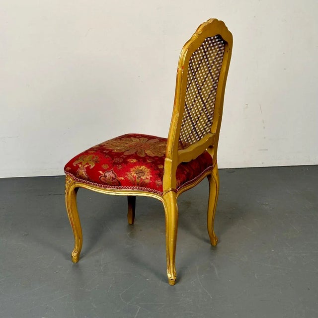 Set of Ten Louis XV Style Dining / Side Chairs, Clayed Gilt and Cane, French For Sale - Image 11 of 12