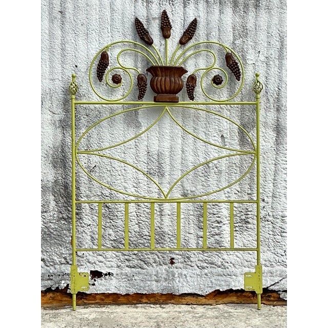 Late 20th Century Vintage Boho Scroll Twin Headboard For Sale - Image 5 of 11
