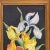Wood Mid-Century Impressionist Botanical Iris Original Painting, Acrylic on Board, Framed. For Sale - Image 7 of 9