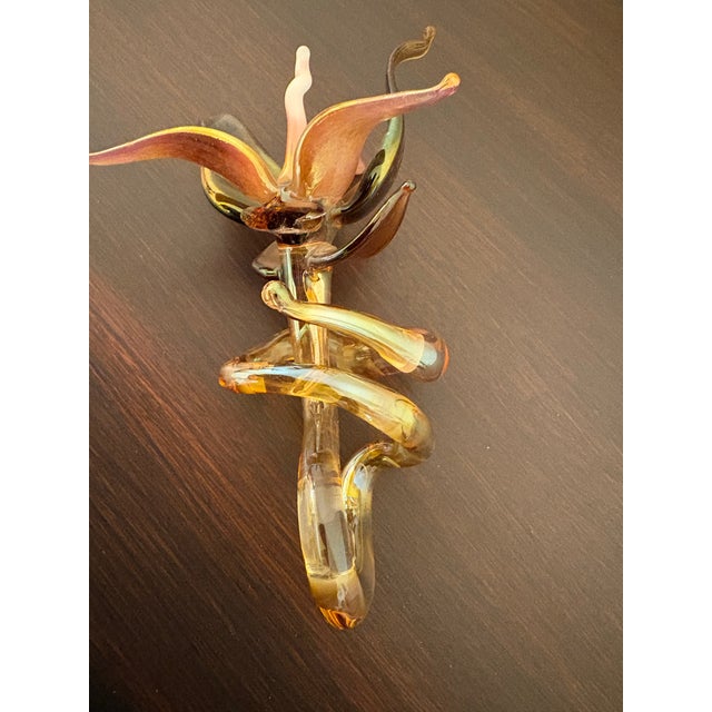 Murano Hand Blown Fall Flower Sculpture For Sale In Boise - Image 6 of 6