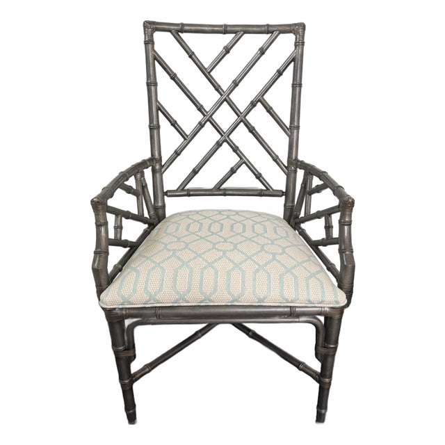 Chinese Chippendale Lian Arm Chair by Ethan Allen For Sale