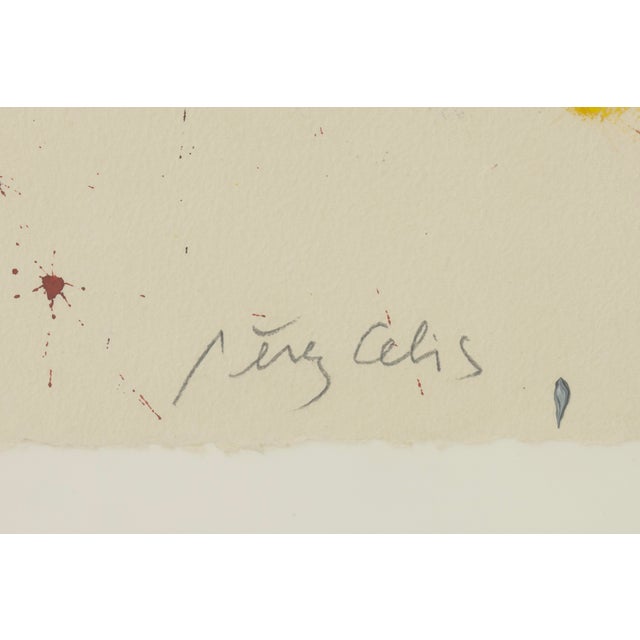 Abstract Expressionism Perez Celis New York 1990 Signed Painting on Paper Abstract Expressionism Framed For Sale - Image 3 of 8