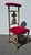 Hollywood Regency Vintage Gold Italian Rococo Red Velvet Bobbin Side Chair ~ Hollywood Regency For Sale - Image 3 of 14