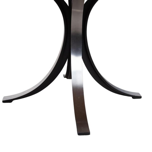 T69 Table and Swivel Chairs in Wood, Cognac Leather and Chrome by Osvaldo Borsani, Set of 5 For Sale - Image 12 of 18