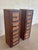 English Pair Vintage Leather & Cane Four Drawer Apothecary Chests, 1980s For Sale - Image 3 of 8
