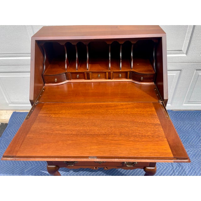 Mid-Century Maddox of Jamestown Mahogany Slant Front Secretary Desk For Sale - Image 9 of 18