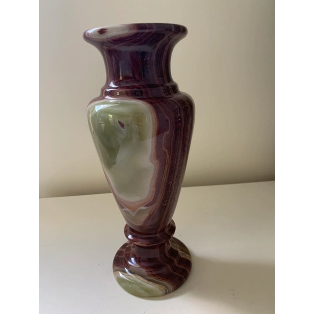 Late 20th Century Transitional Honey Large Marble Onyx Vase For Sale - Image 5 of 9